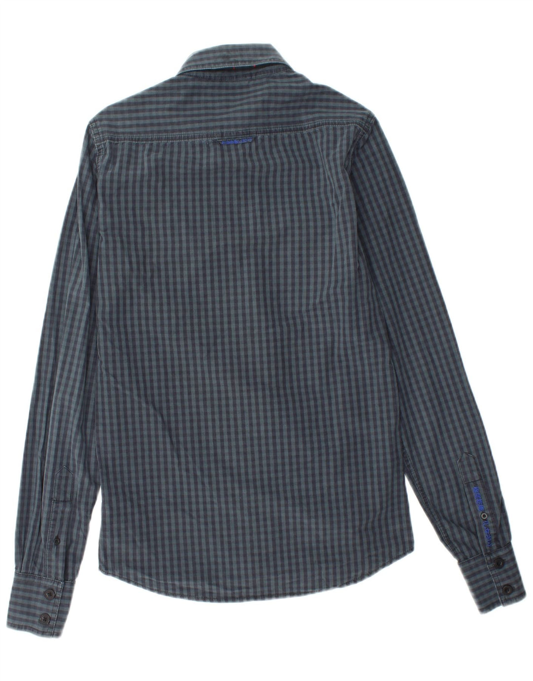 SUPERDRY Herren-Hemd, klein, marineblau, Gingham-Baumwolle