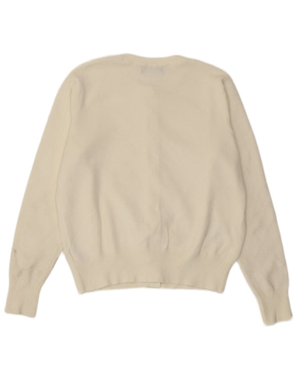 Marks & Spencer Damen Crop Cardigan Pullover UK 14 Mittelweiße Viskose