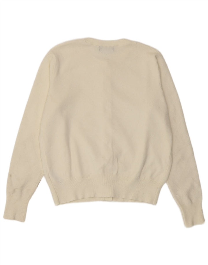 Marks & Spencer Damen Crop Cardigan Pullover UK 14 Mittelweiße Viskose