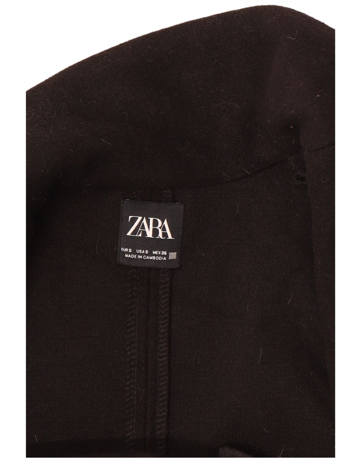 Zara Damen Mantel UK 10 Small Schwarz