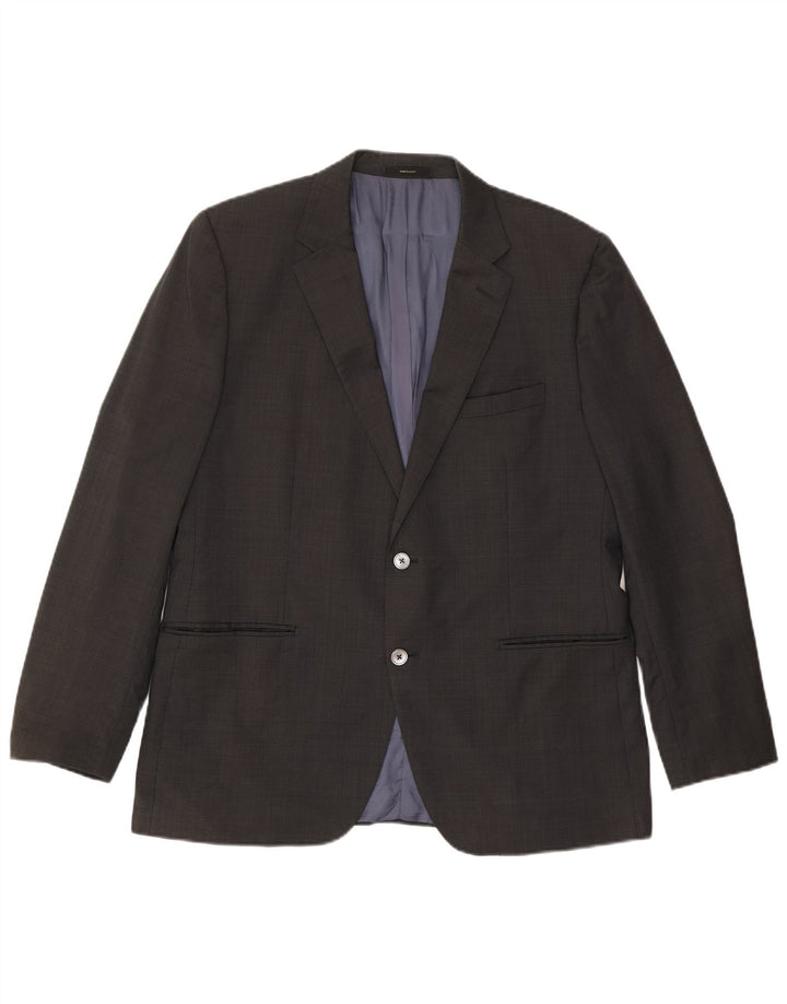 Massimo Dutti Herren-Blazer mit 2 Knöpfen, US 46, XL, graues Acetat, klassisch