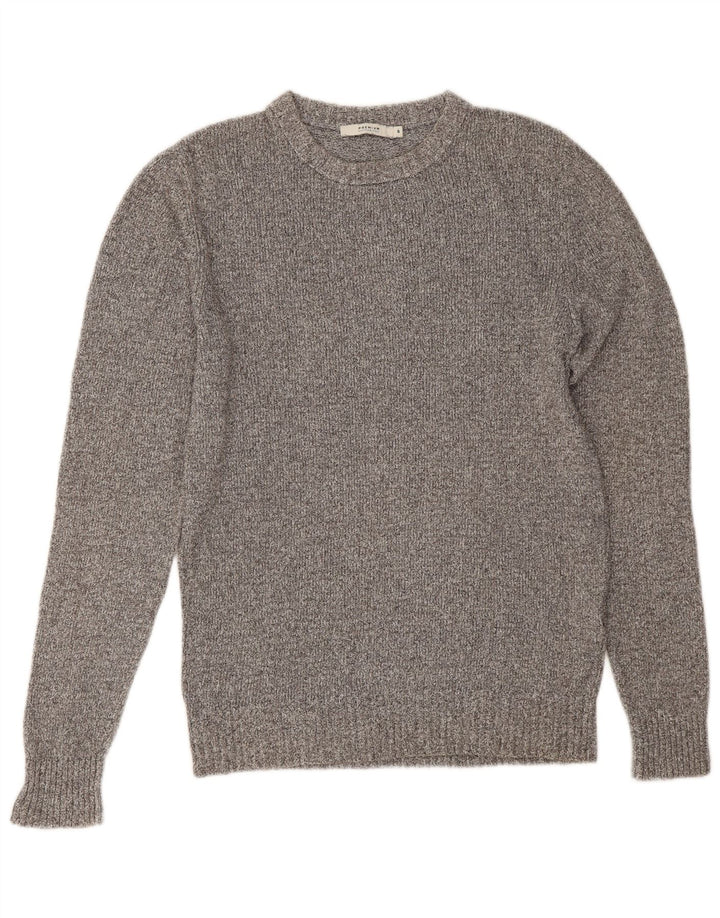 Jack & Jones Herren-Pullover mit Rundhalsausschnitt, Größe S, graue Baumwolle
