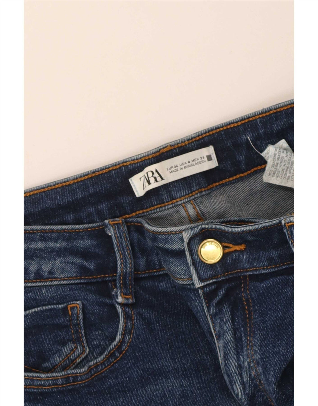 Zara Damen Bootcut Jeans EU 36 XS W26 L26 Blau