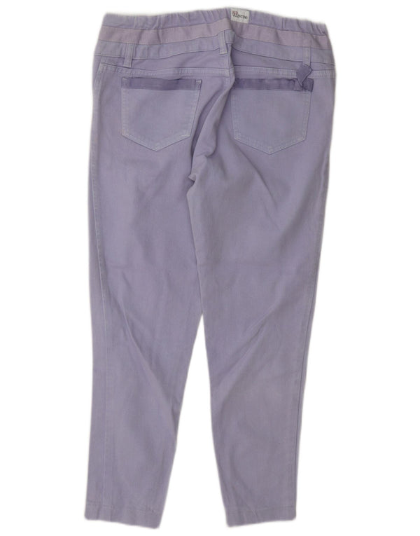 Red Valentino Damen Slim Cropped-Hose W31 L26 Lila Baumwolle
