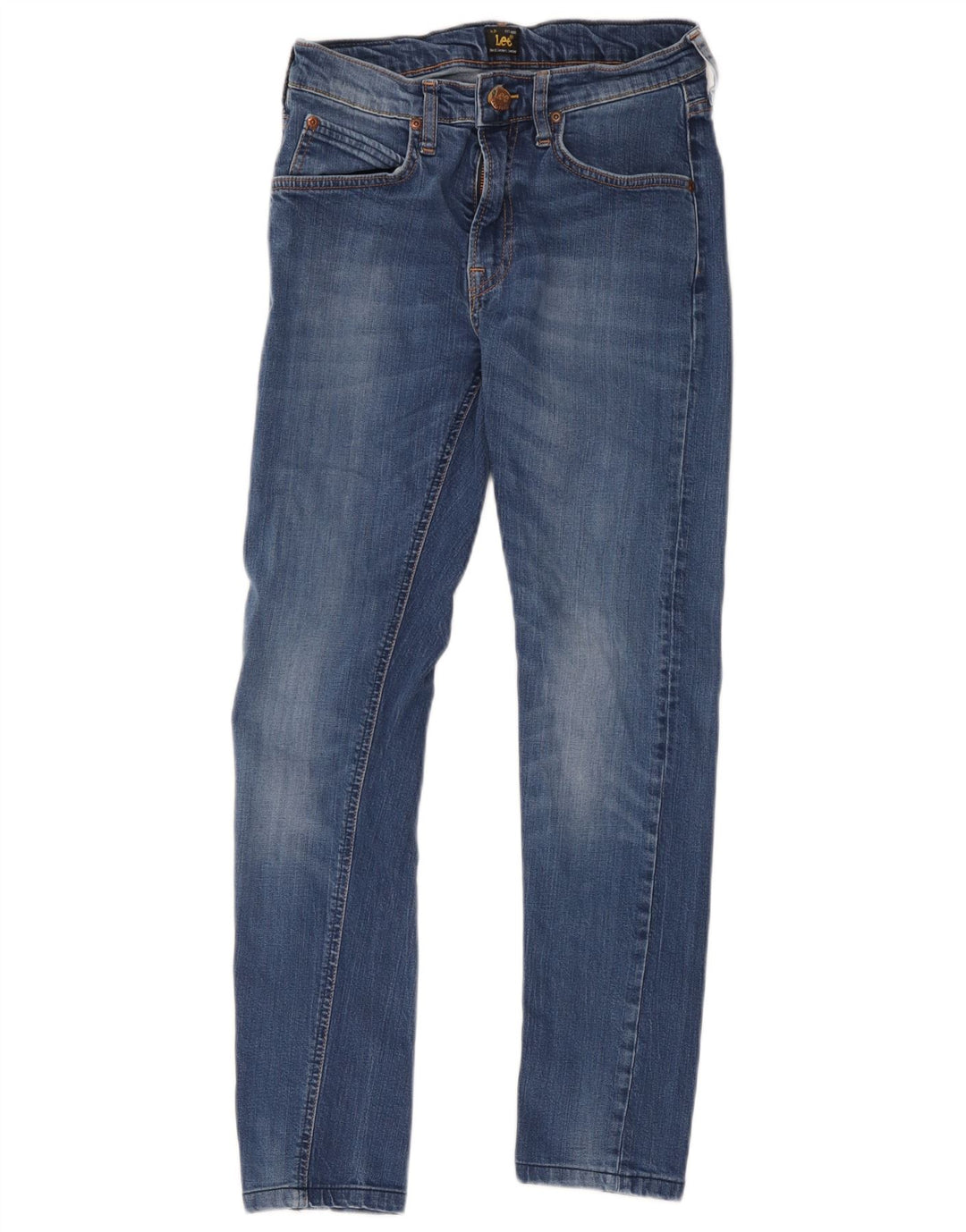 Lee Damen Luke Slim Jeans W29 L28 Blaue Baumwolle