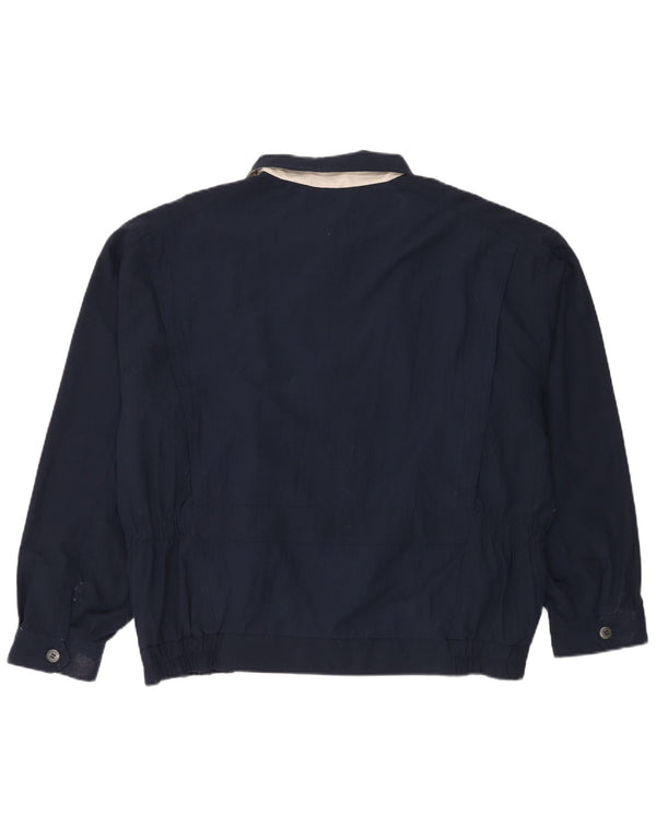 Vintage Herren Bomberjacke UK 42 XL Marineblau Polyester