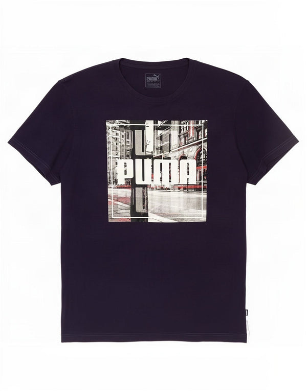 Puma Herren Grafik T-Shirt Top XL Marineblau