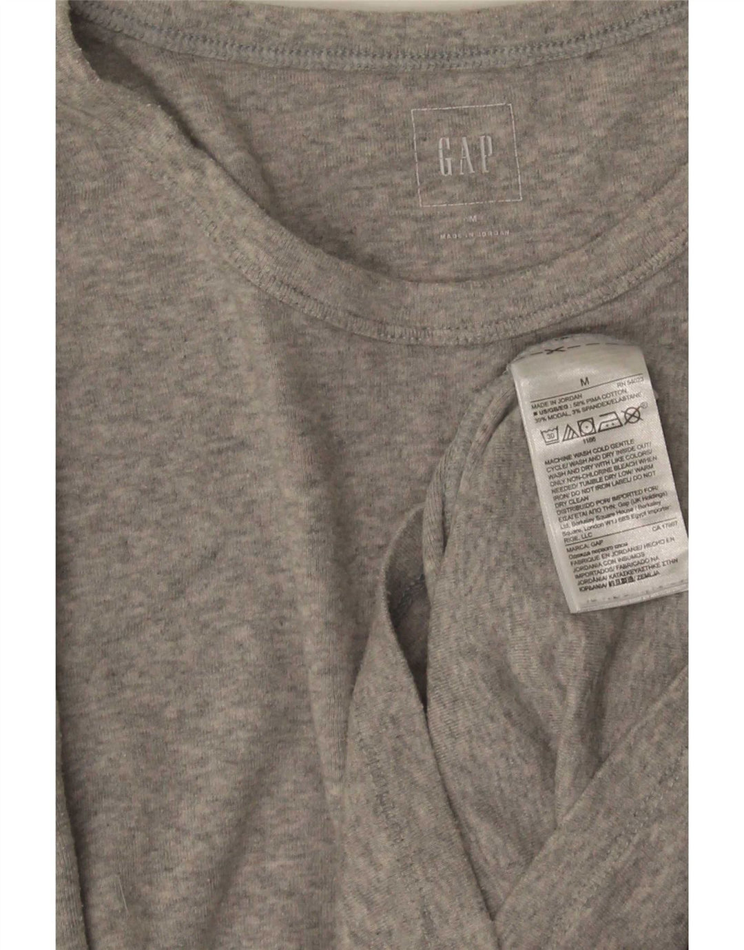 Gap Damen Top Langarm UK 12 Mittelgraue Baumwolle