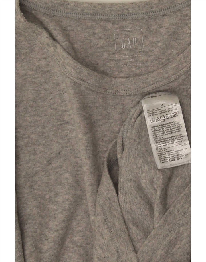Gap Damen Top Langarm UK 12 Mittelgraue Baumwolle