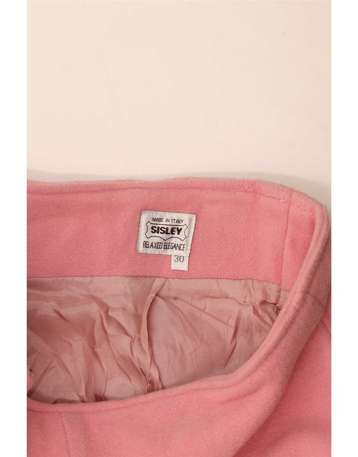 Sisley Damen Gerader Rock Medium W30 Rosa