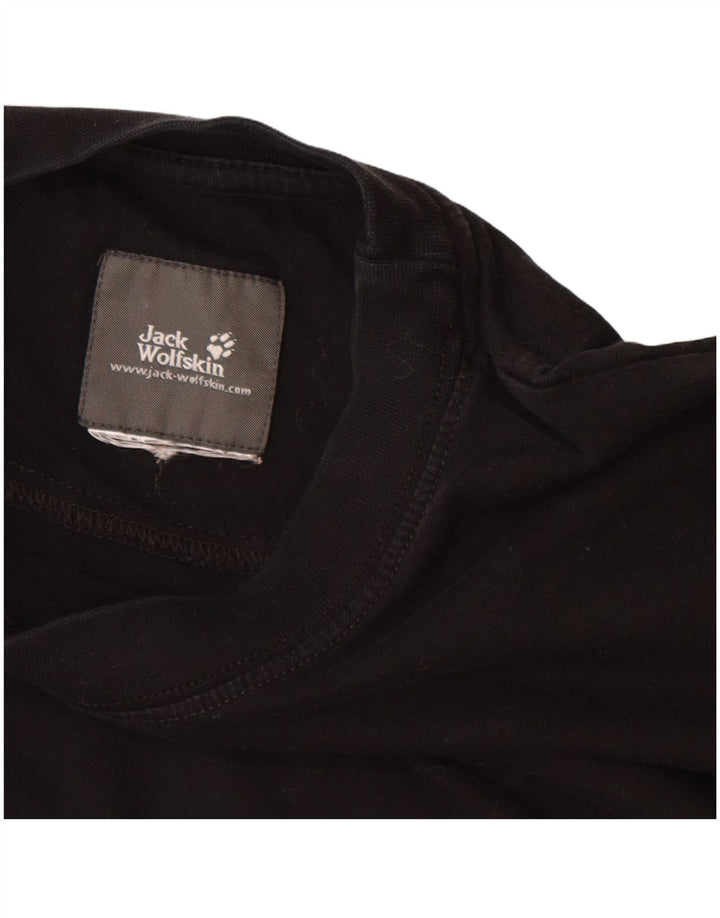 JACK WOLFSKIN Herren Grafik T-Shirt Top Large Schwarz Baumwolle