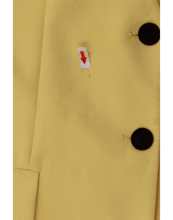 Zara Damen 3-Knopf-Blazer ohne Ärmel, UK 14, Größe L, gelb, Polyester