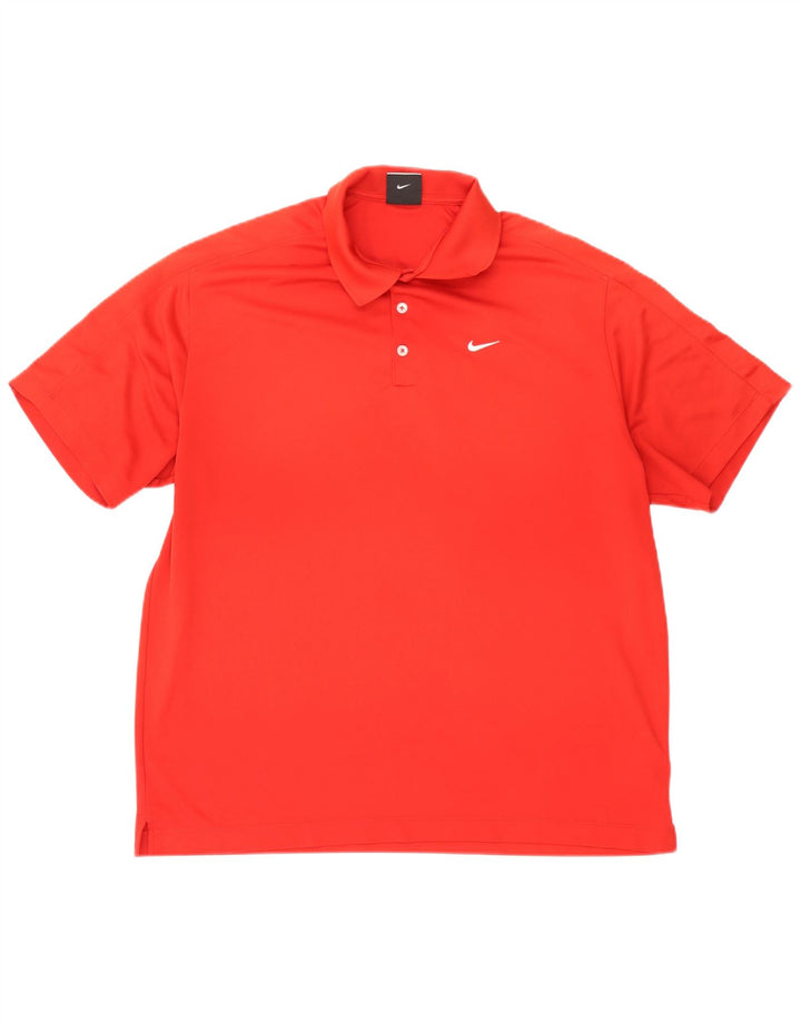 NIKE Herren Dri Fit Poloshirt UK 47/48 2XL Rot Polyester