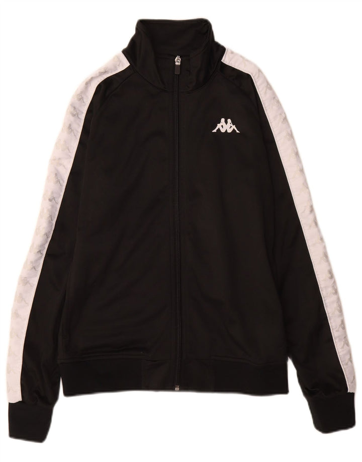 Kappa Jungen-Trainingsanzug-Top-Jacke, 13–14 Jahre, mittelschwarz, Farbblock