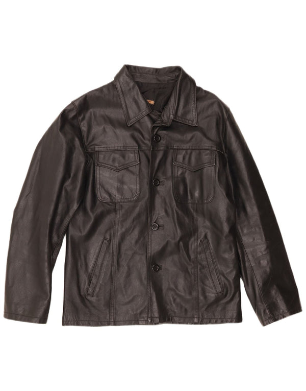 Spago Herren Lederjacke UK 40 Large Schwarz