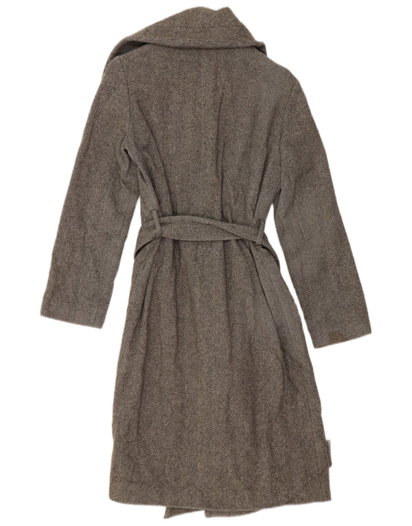 Aquascutum Damenmantel UK 8 Small Graue Herringbone-Lammwolle