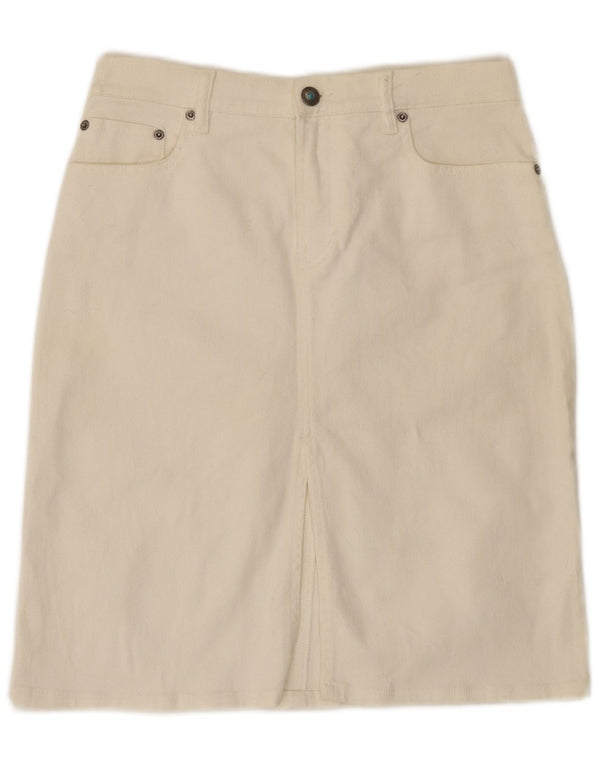 Marlboro Classics Damen Jeansrock IT 42 Medium W28 Weiße Baumwolle