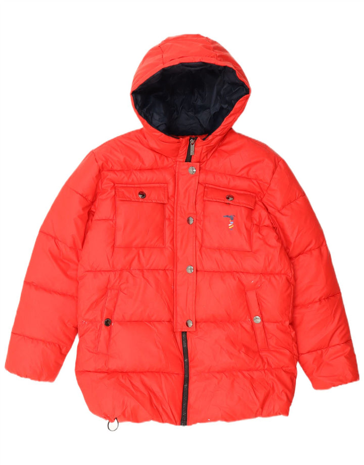 Trussardi Wattierte Jacke mit grafischer Kapuze für Jungen, 11–12 Jahre, rotes Polyester