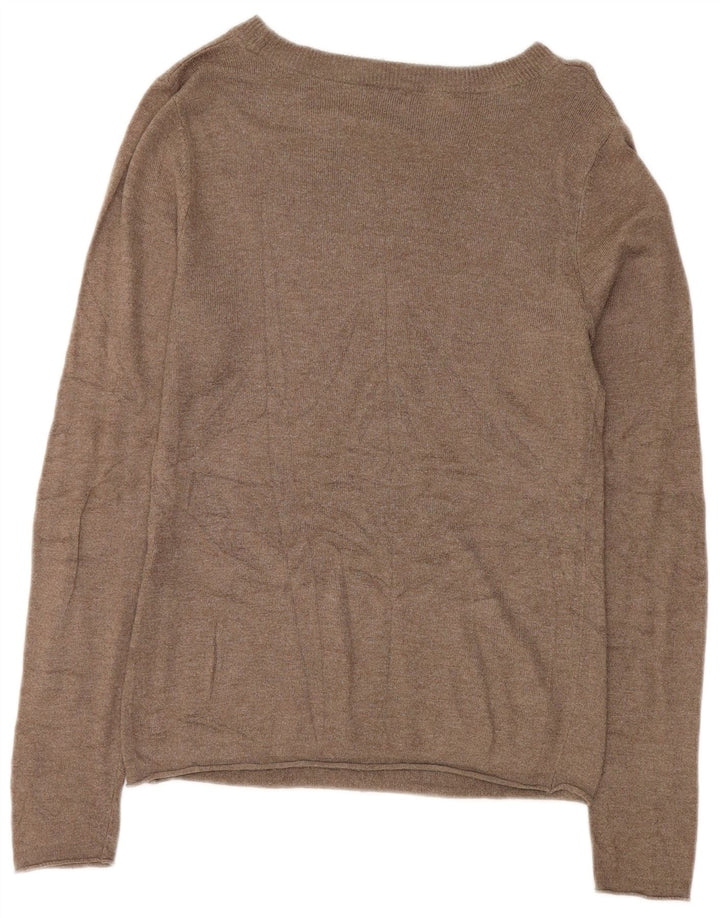 Mossimo Damen-Pullover mit U-Boot-Ausschnitt, UK 12, Mittelbraun, Viskose