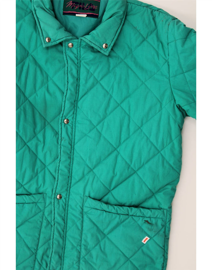 FILA Womens Quilted Jacket IT 46 Large Turquoise Polyester Vintage Fila and Second-Hand Fila from Messina Hembry 