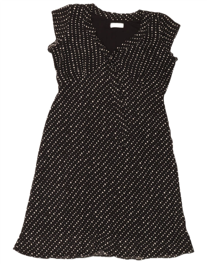 Wallis Damen-A-Linien-Kleid, UK 20 2XL, schwarz gepunktetes Polyester