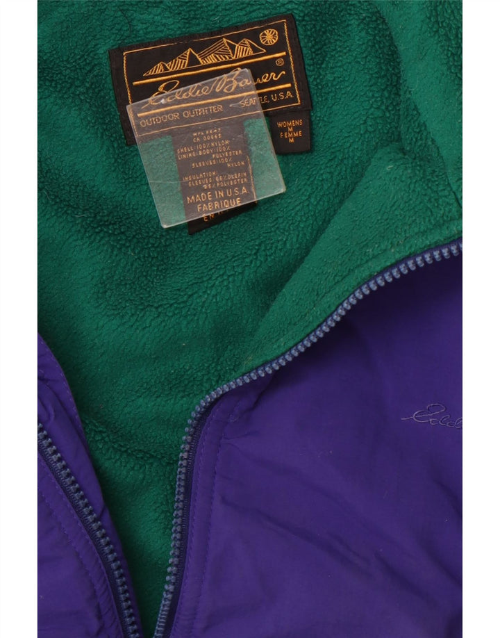 EDDIE BAUER Damen Bomberjacke UK 14 Medium Lila Nylon