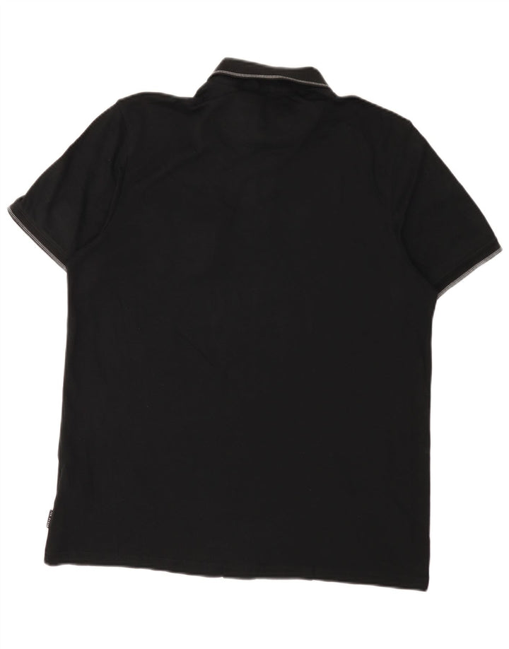 Ted Baker Herren-Poloshirt, Größe 3, mittelgroß, schwarze Baumwolle