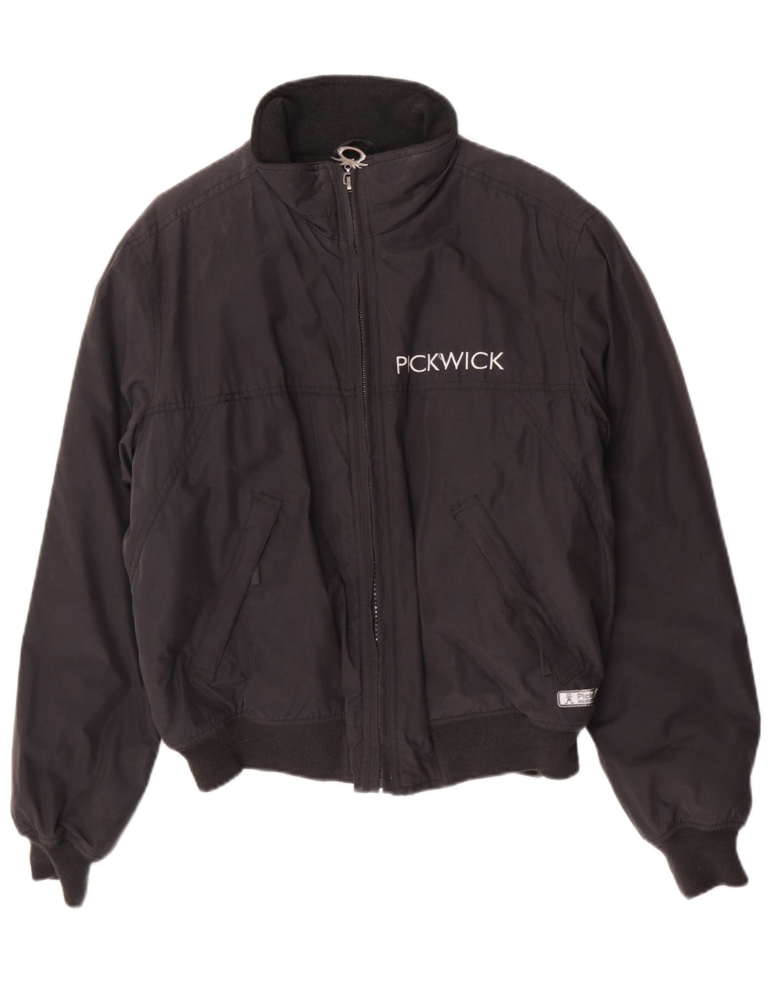 Pickwick Herren gepolsterte Bomberjacke UK 38 Mittelschwarze Baumwolle