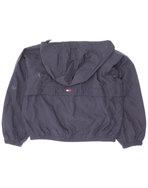 Tommy Hilfiger Jungen-Regenjacke mit grafischer Kapuze, 5–6 Jahre, Marineblau