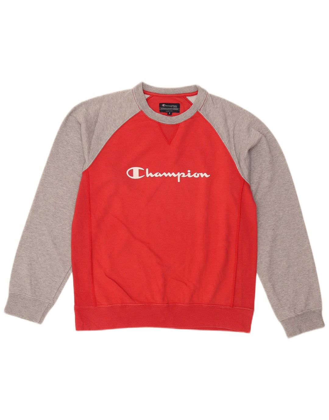 Champion Herren-Sweatshirt mit Grafik, Größe S, Rot, Farbblock