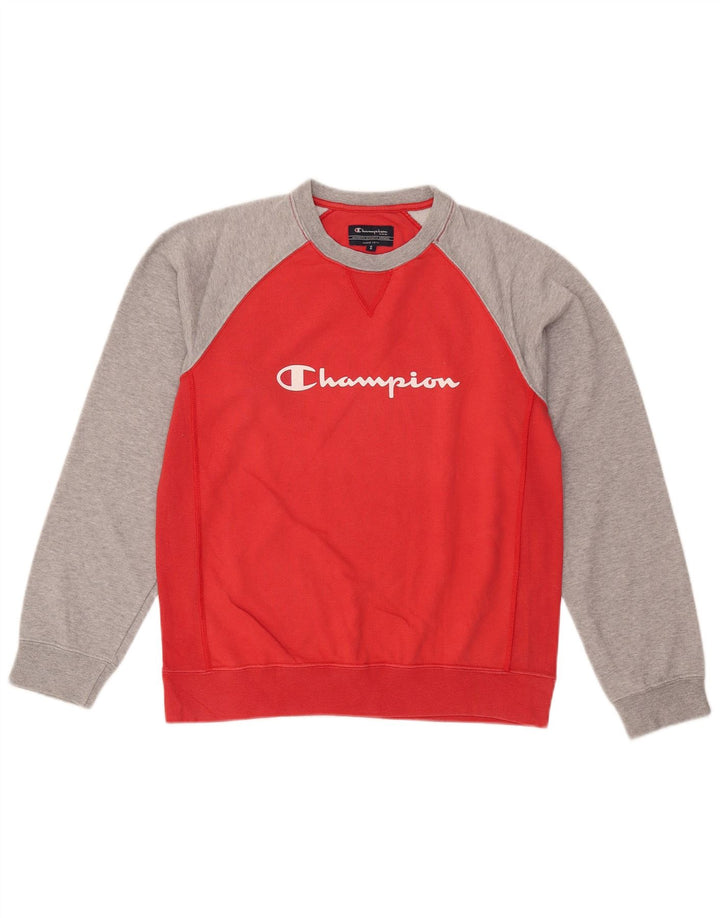 Champion Herren-Sweatshirt mit Grafik, Größe S, Rot, Farbblock