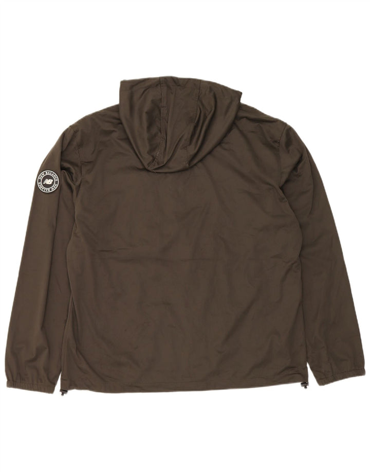 New Balance Herren-Trainingsanzug mit Kapuze, Jacke, groß, Khaki, Polyester