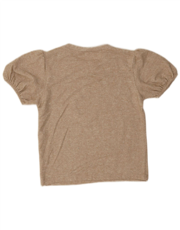 Zara Damen Bluse Top UK 12 Medium Beige