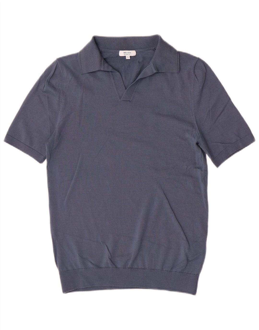 Reiss Herren-Poloshirt, kleine blaue Wolle