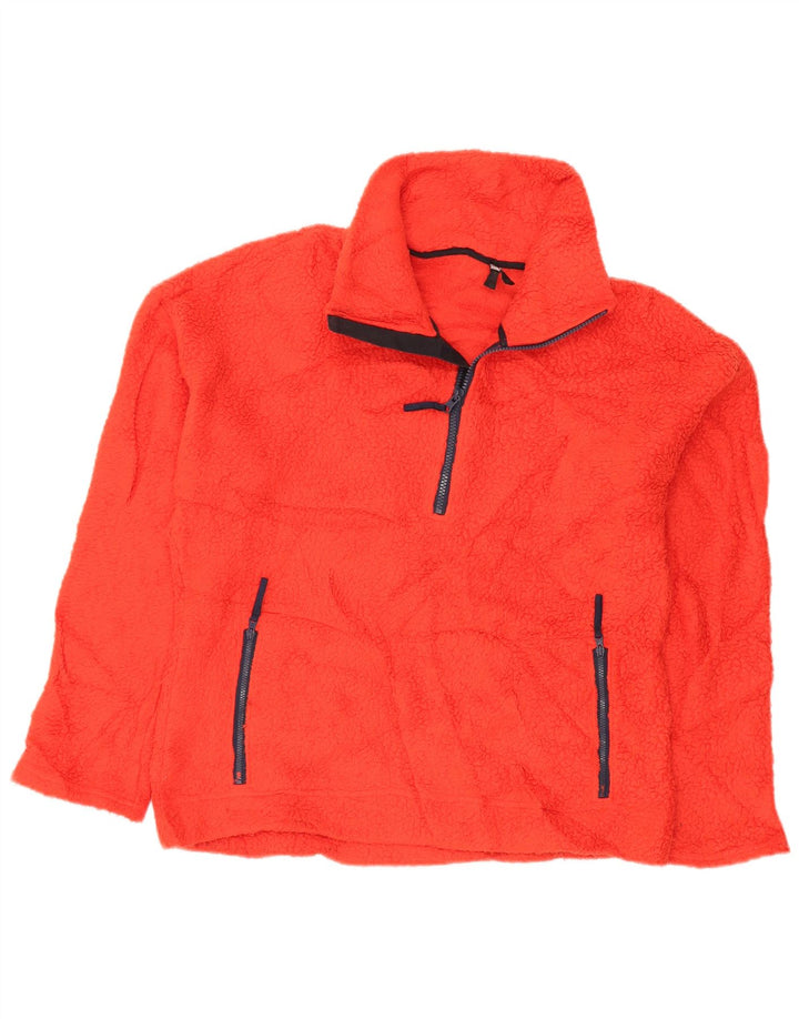 J. CREW Damen-Fleecepullover mit Reißverschluss am Hals, UK 14, Mittelorange, Polyester