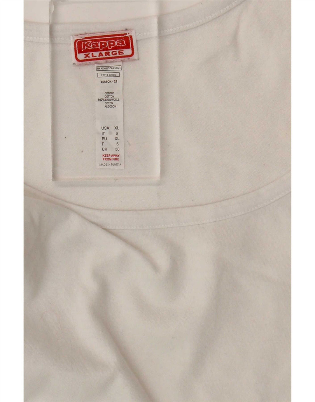 Kappa Damen Weste Top UK 18 XL Weiße Baumwolle
