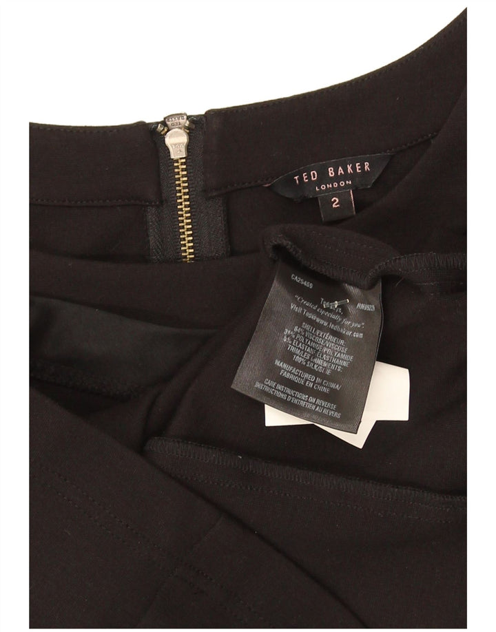 Ted Baker Damen-Etuikleid, Größe 2, klein, schwarze Viskose