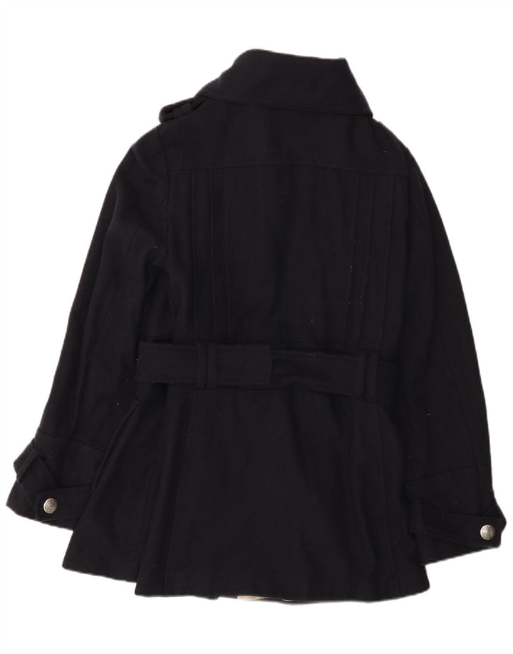 Topshop Damenmantel UK 14 Mittelmarineblaue Wolle