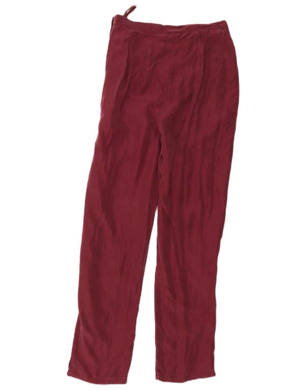 Vintage Damen Tapered Casual Hose Klein W28 L28 Burgund