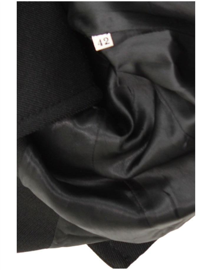 GENNY Womens Double Breasted Coat IT 42 Medium Black