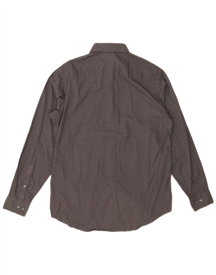 CALVIN KLEIN Herren-Hemd mit normaler Passform, Größe 15 1/2, Mittelgrau mit Blumenmuster