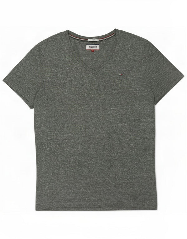 Tommy Hilfiger Damen T-Shirt Top UK 16 Large Grün geflecktes Polyester