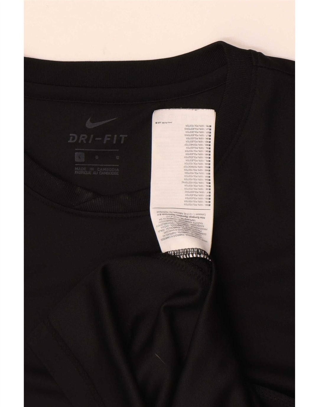 Nike Herren Dri Fit T-Shirt Top Large Schwarz Polyester