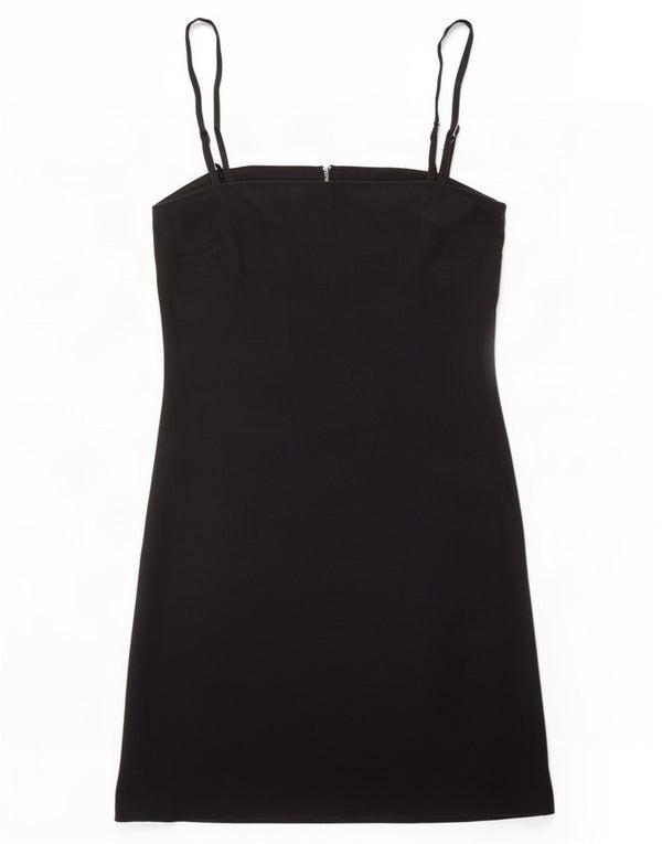 Abercrombie & Fitch Damen Ärmelloses Slip-Kleid UK 4 XS Schwarz Leinen