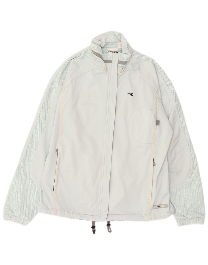 Diadora Damen-Trainingsanzug-Oberteil, Jacke, Größe S, UK 36, Blau, Polyester