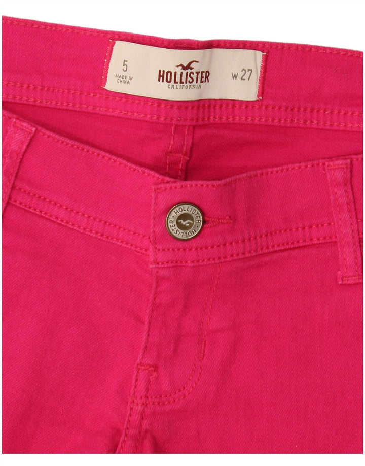 Hollister Damen Denim Distressed Hot Pants US 5 Small W27 Pink