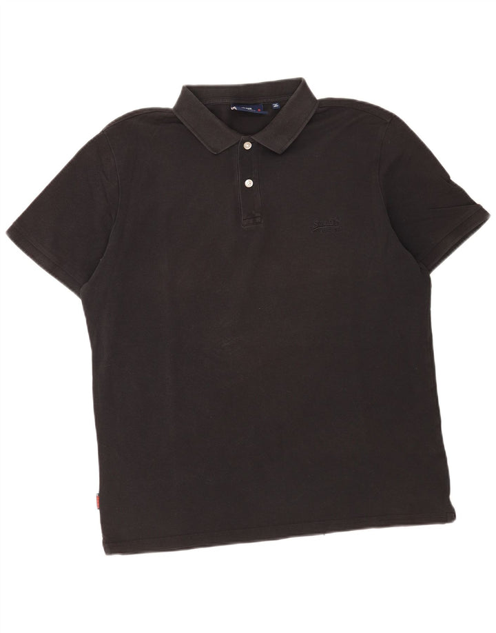 Superdry Herren-Poloshirt XL aus schwarzer Baumwolle