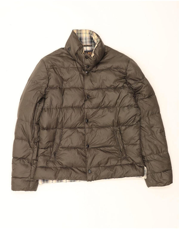 Woolrich Herren Wattierte Jacke UK 40 Large Khaki Nylon Classic