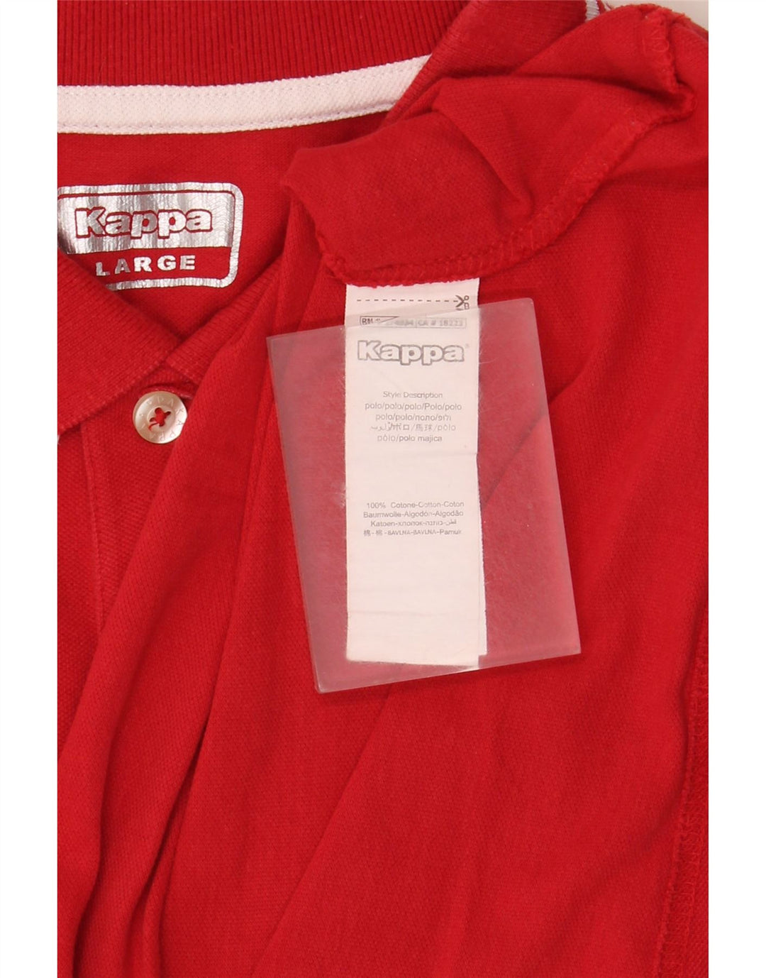 KAPPA Herren Poloshirt Große rote Baumwolle