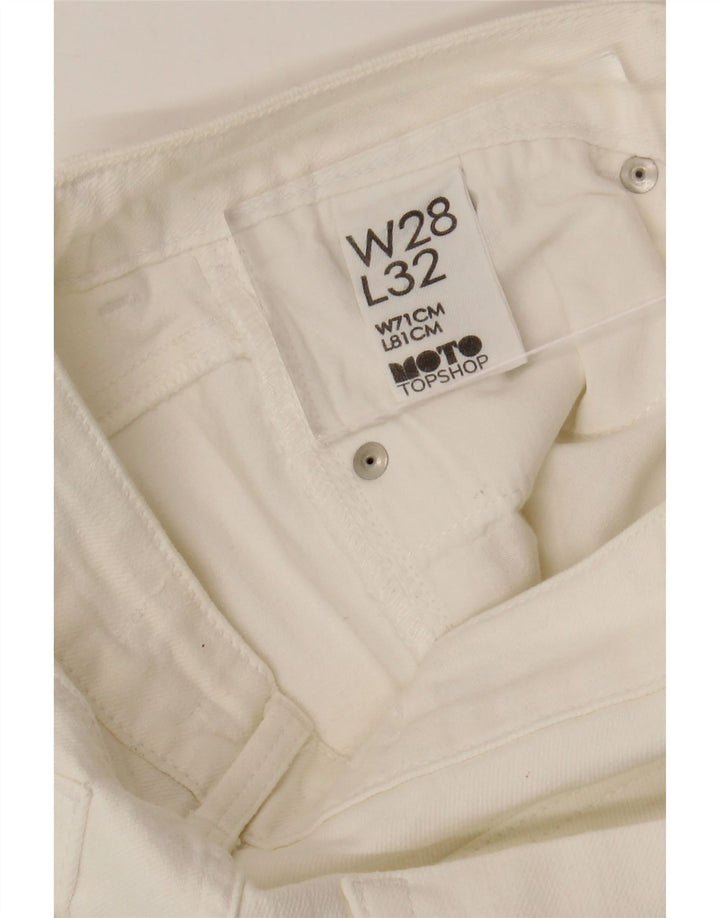 TOPSHOP Damen Slim Jeans W28 L32 Weiße Baumwolle